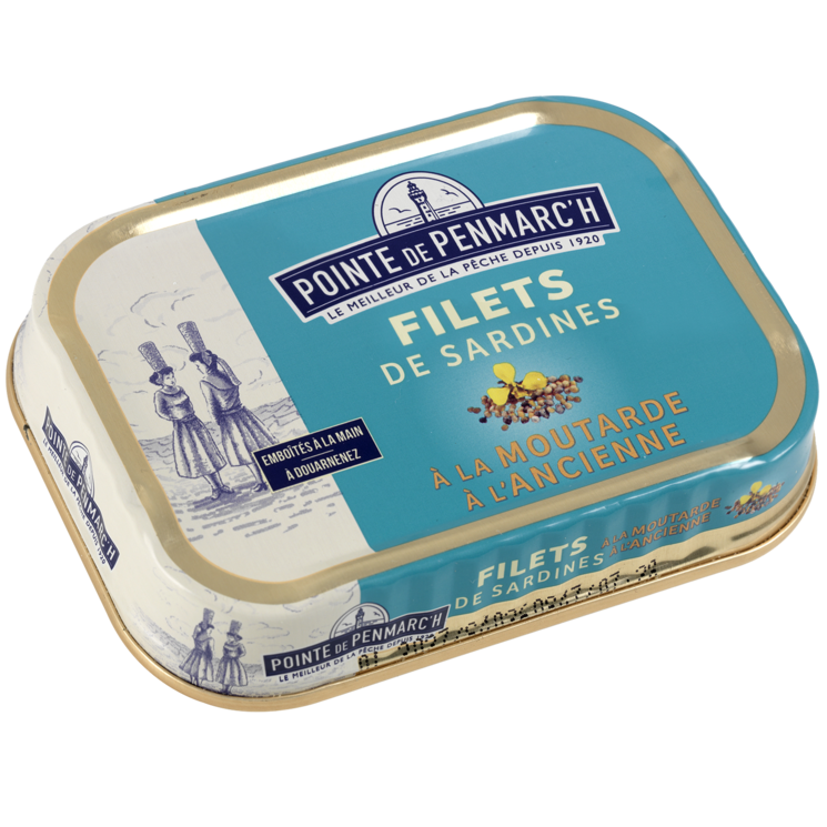 Filets de sardines à la moutarde à l'ancienne - la boîte de 100 g
