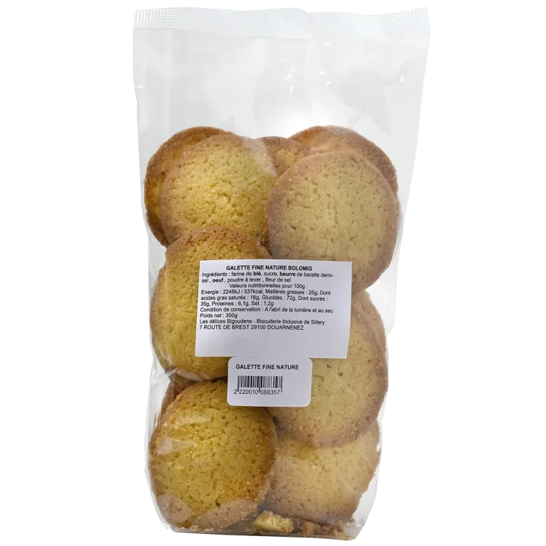 Galette fine nature pur beurre Bolomig - le sachet de 300 g | Pointe de Penmarc'h