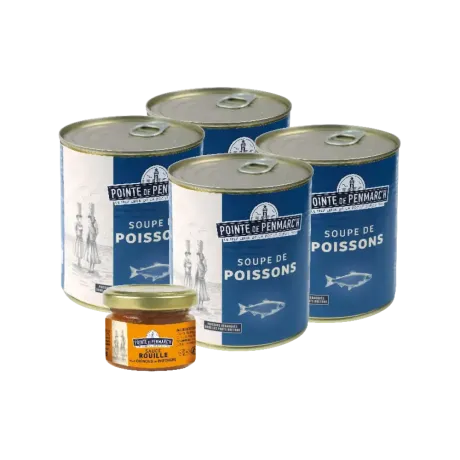 Lot de 4 soupes de 800g +1 sauce rouille offerte