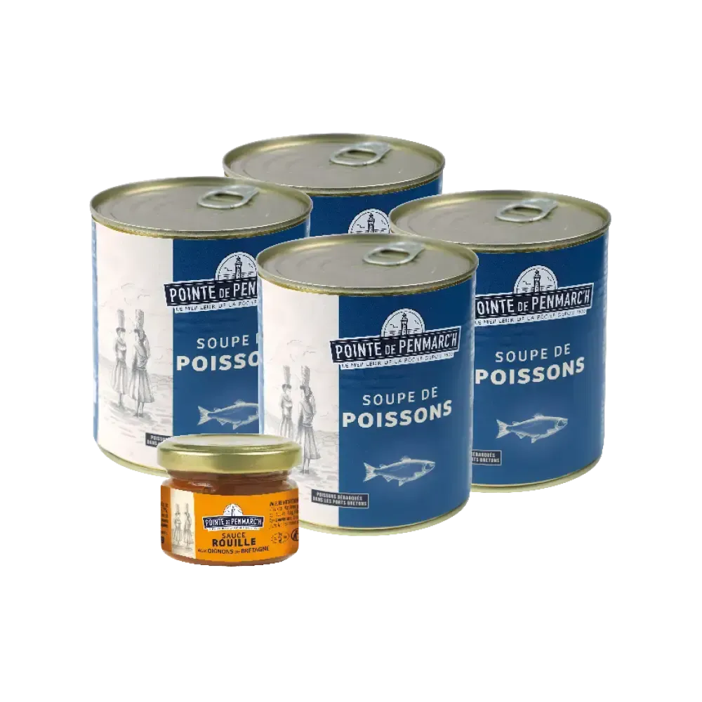 Lot de 4 soupes de 800g +1 sauce rouille offerte