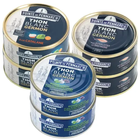 Assortiment de thon blanc germon cuisiné