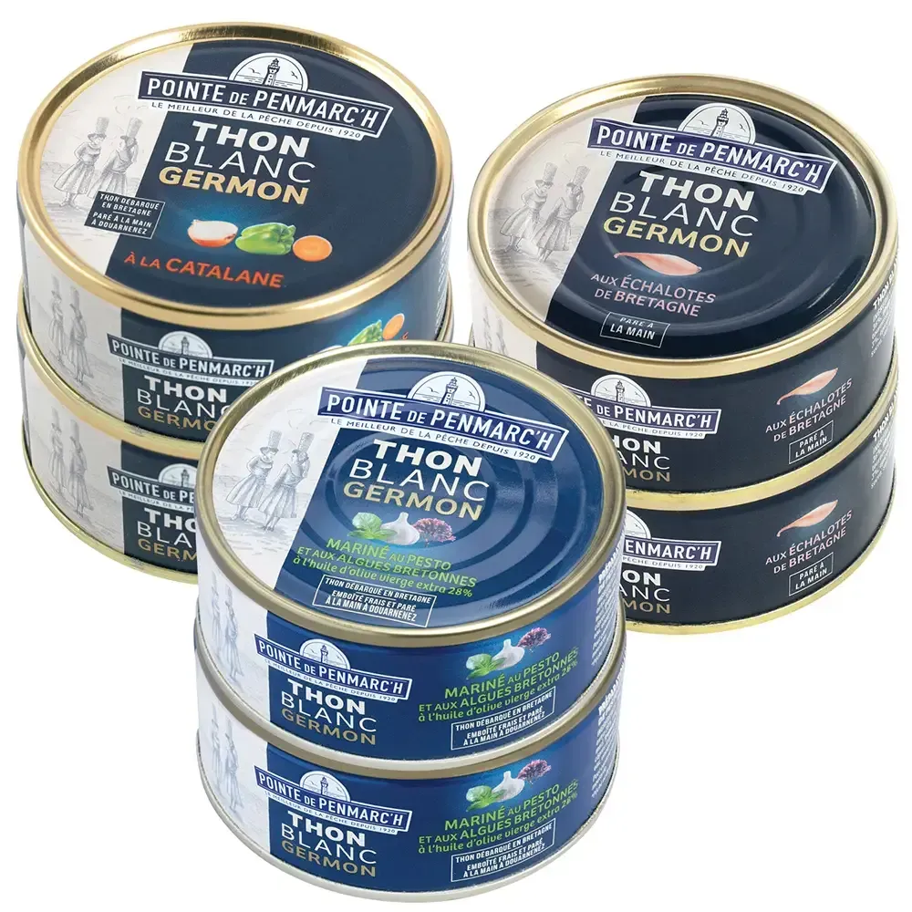 Assortiment de thon blanc germon cuisiné