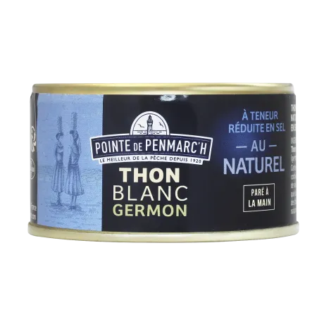 Boite de thon blanc germon au naturel, réduit en sel  | Pointe de Penmarc'h