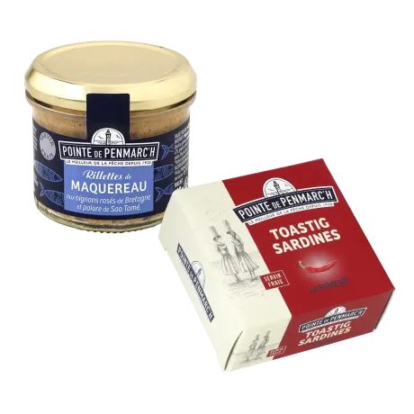 Rillettes maquereau poivre Sao tome et toastig sardines piment