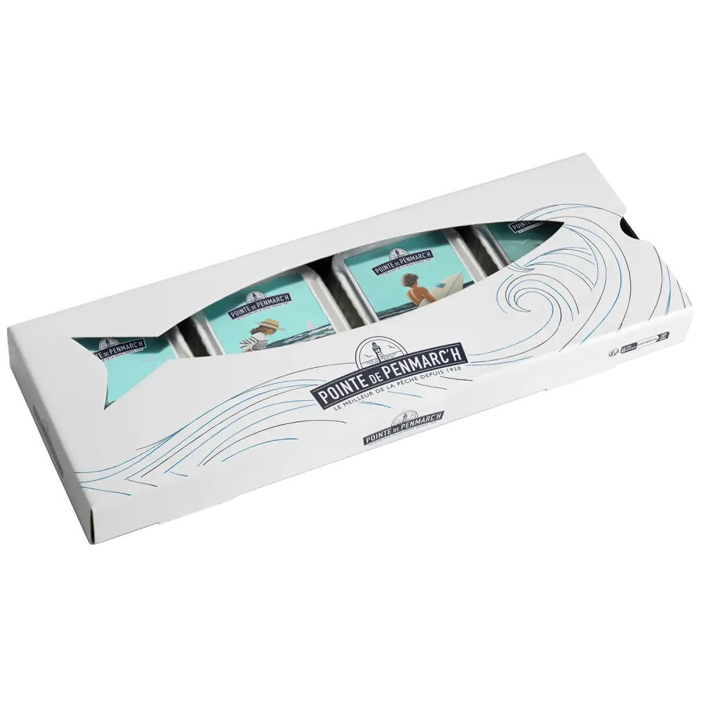 Coffret 4 sardines à l'ancienne - Édition Sophie C. inspirée de la Bretagne