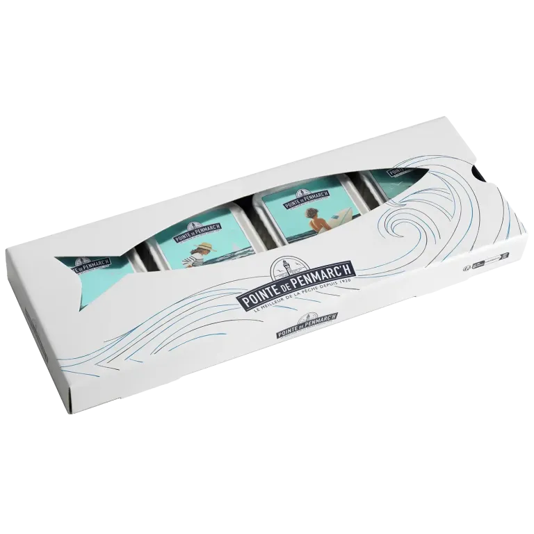 Coffret 4 sardines à l'ancienne - Édition Sophie C. inspirée de la Bretagne