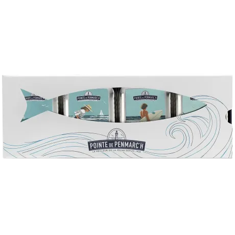 Coffret 4 sardines à l'ancienne - Édition Sophie C. inspirée de la Bretagne