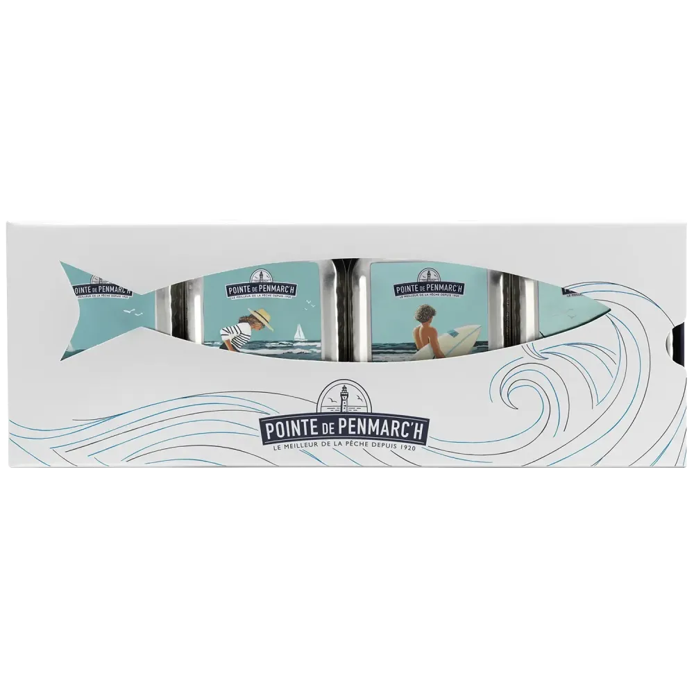 Coffret 4 sardines à l'ancienne - Édition Sophie C. inspirée de la Bretagne