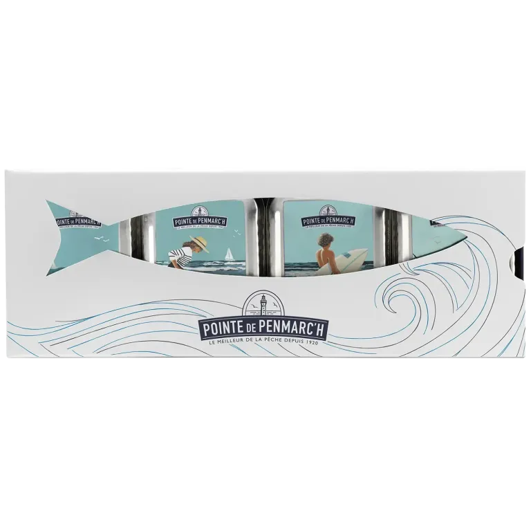 Coffret 4 sardines à l'ancienne - Édition Sophie C. inspirée de la Bretagne