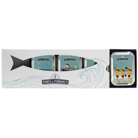 Coffret 4 sardines à l'ancienne - Édition Sophie C. inspirée de la Bretagne