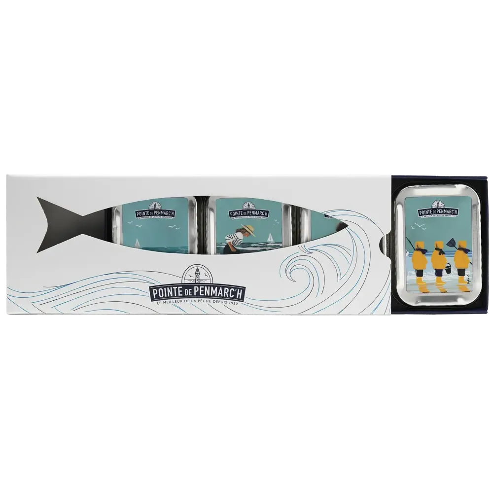 Coffret 4 sardines à l'ancienne - Édition Sophie C. inspirée de la Bretagne