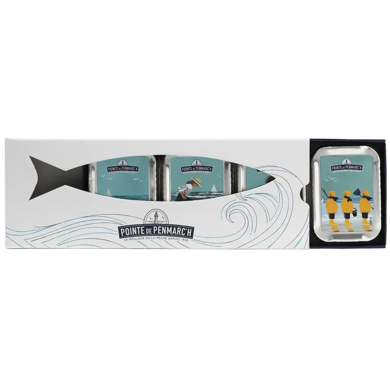 Coffret 4 sardines à l'ancienne - Édition Sophie C. inspirée de la Bretagne
