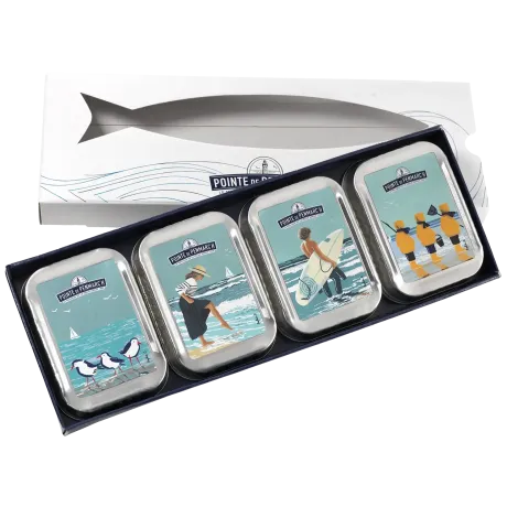 Coffret 4 sardines à l'ancienne - Édition Sophie C. inspirée de la Bretagne