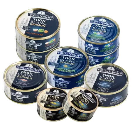 Assortiment thon blanc germon - 9 boîtes de recettes bretonnes