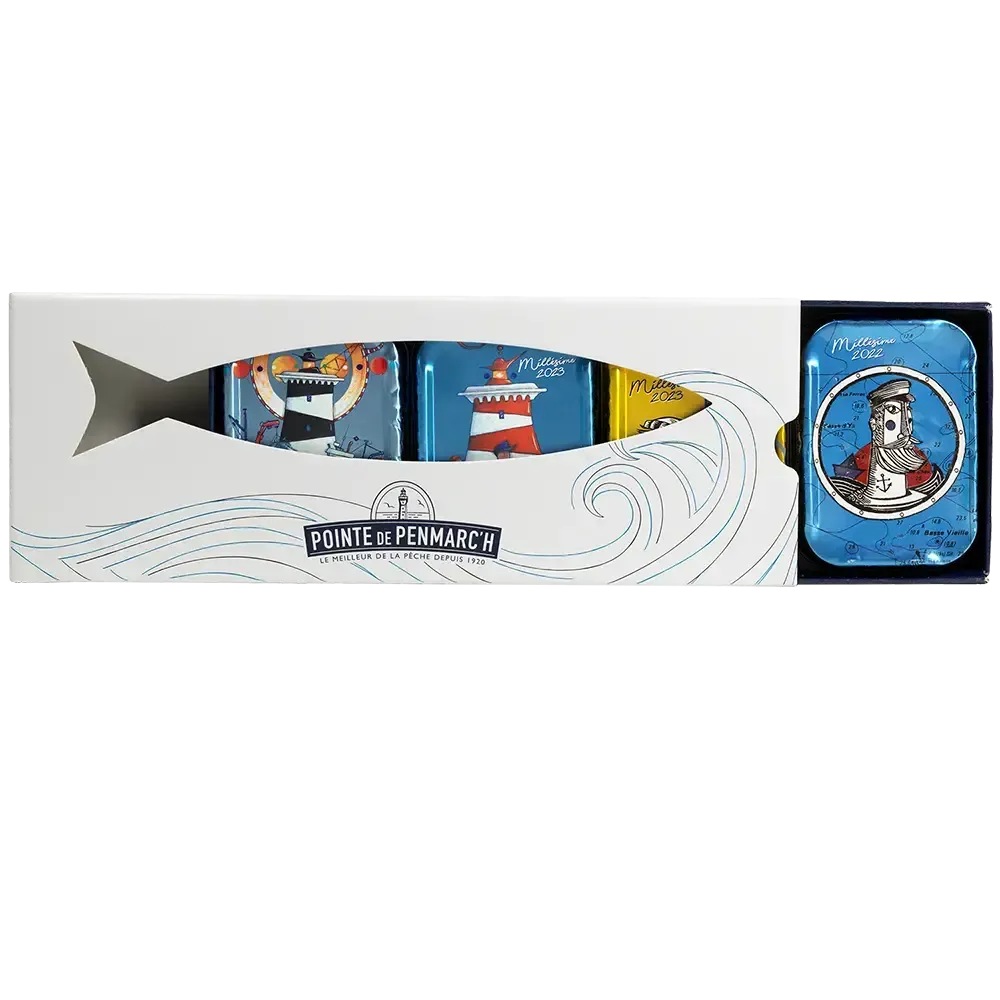 Coffret sérigraphié sardines à l'ancienne millésimes 2022 & 2023 - Édition limitée collector