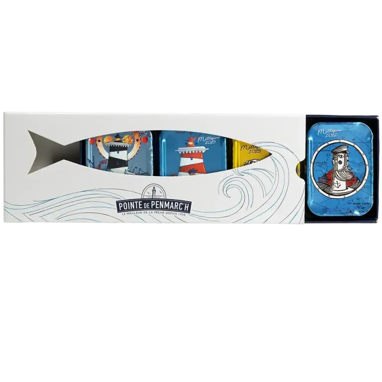 Coffret sérigraphié sardines à l'ancienne millésimes 2022 & 2023 - Édition limitée collector