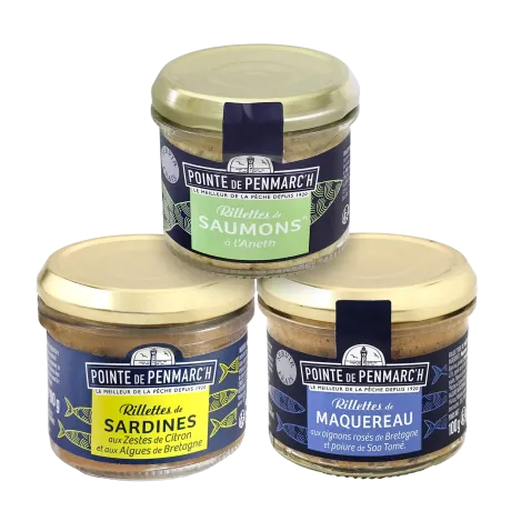 Trio de rillettes de la mer - Saumon, thon blanc & maquereaux aux saveurs bretonnes