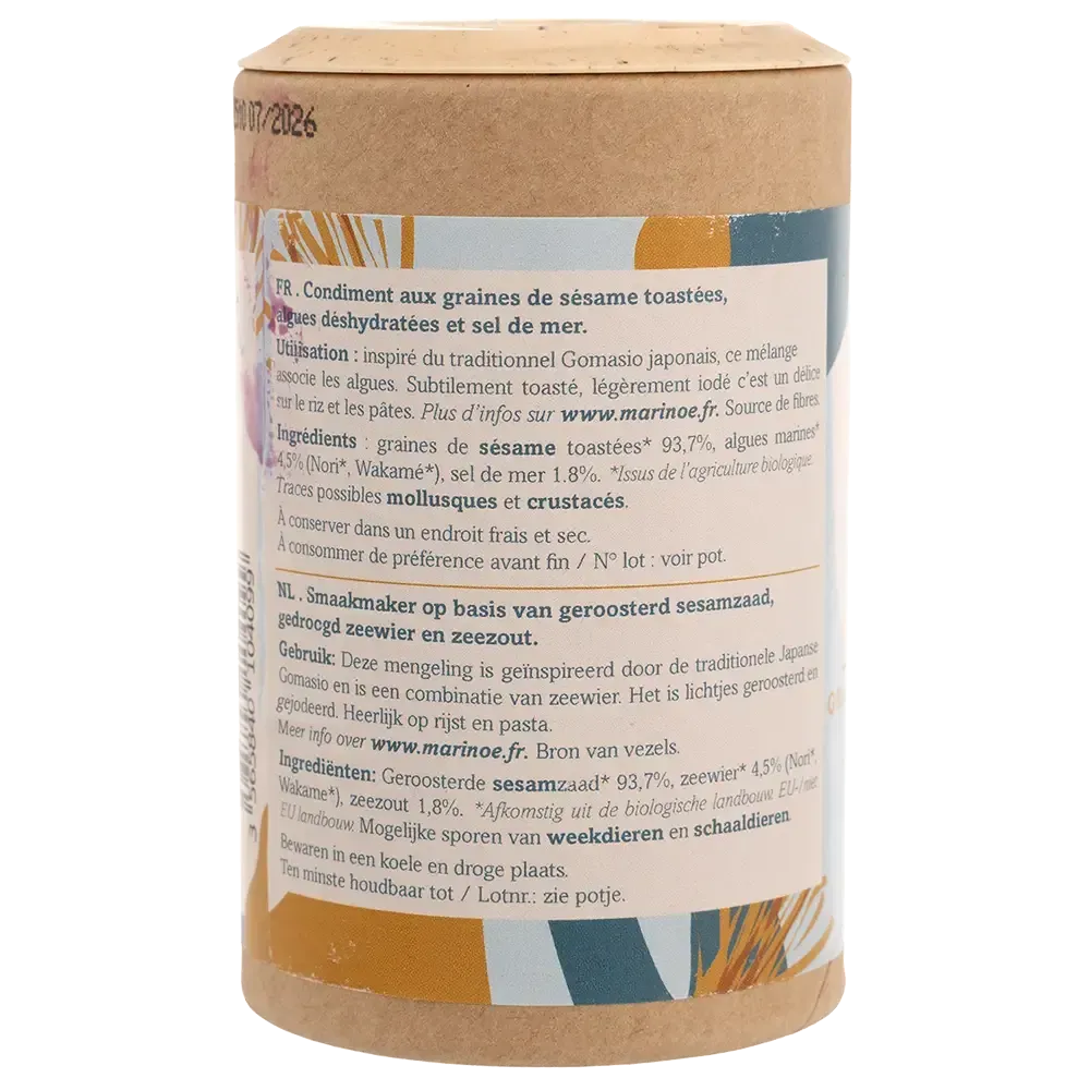 Gomasio aux algues - Condiment breton bio et minéral