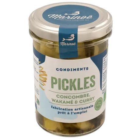 Pickles concombre, wakamé & curry - Condiment iodé et épicé breton
