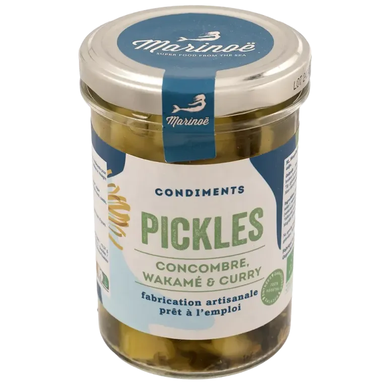 Pickles concombre, wakamé & curry - Condiment iodé et épicé breton