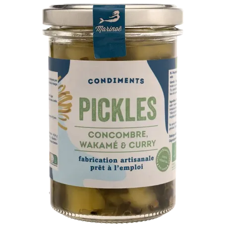 Pickles concombre, wakamé & curry - Condiment iodé et épicé breton
