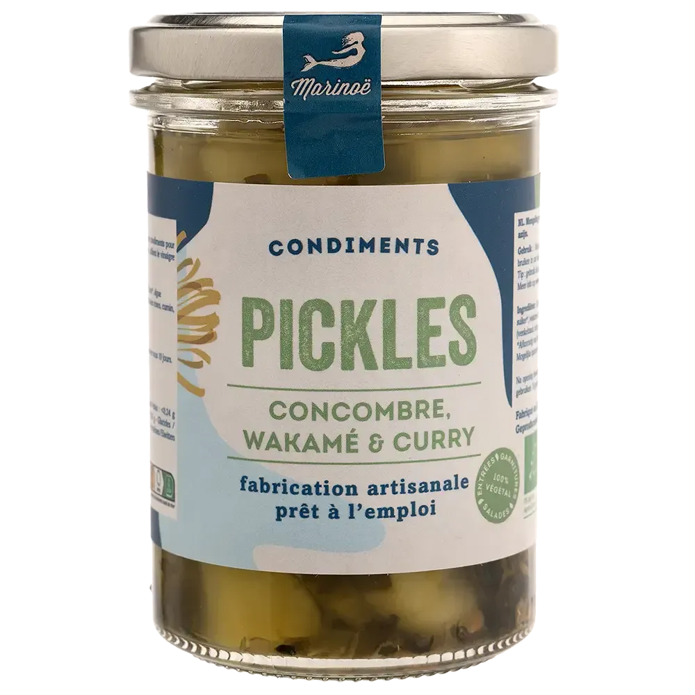Pickles concombre, wakamé & curry - Condiment iodé et épicé breton