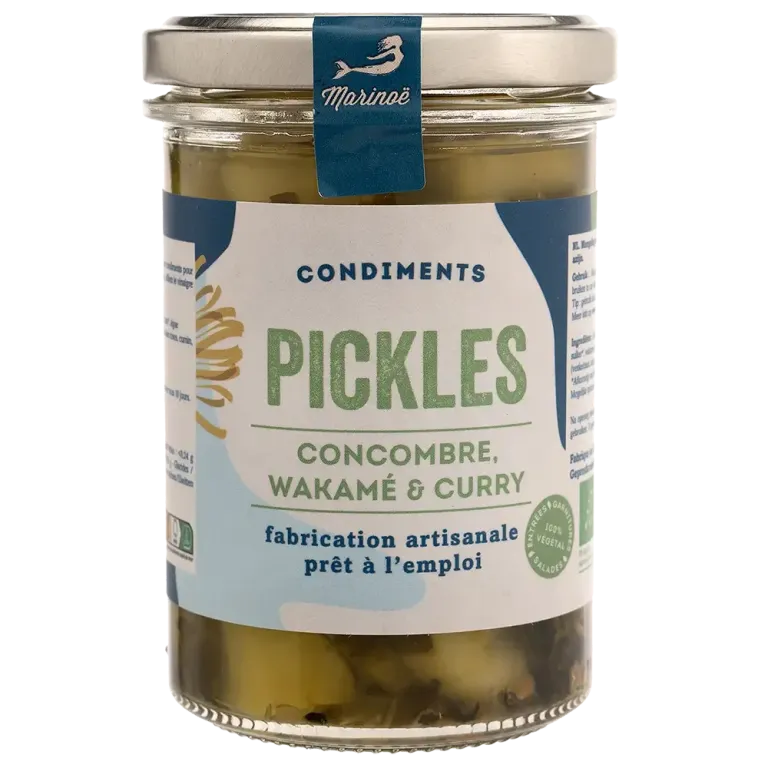 Pickles concombre, wakamé & curry - Condiment iodé et épicé breton