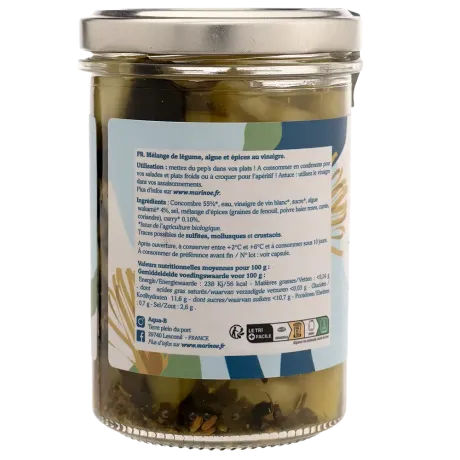 Pickles concombre, wakamé & curry - Condiment iodé et épicé breton