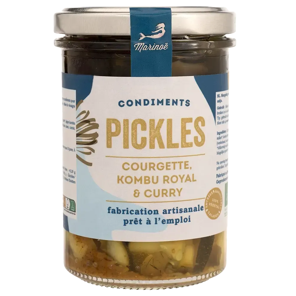 Pickles courgette, kombu royal & curry - Saveurs bretonnes et épicées