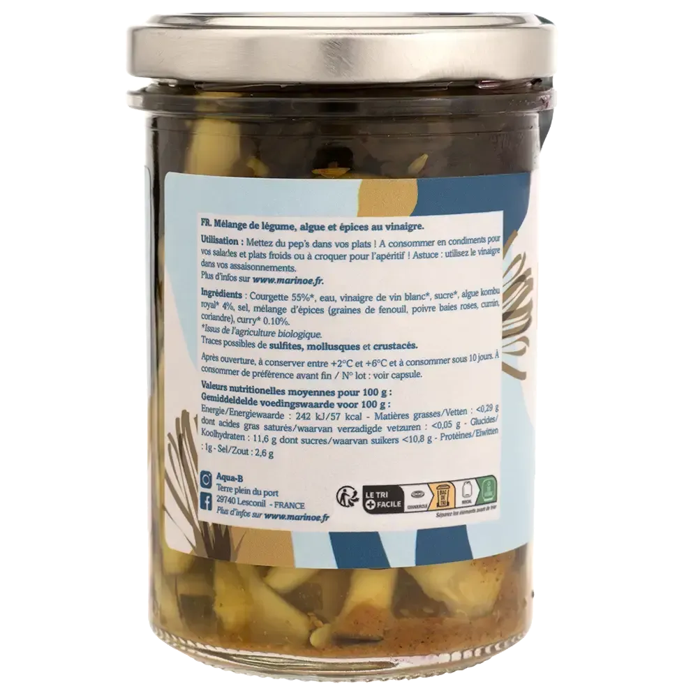 Pickles courgette, kombu royal & curry - Saveurs bretonnes et épicées