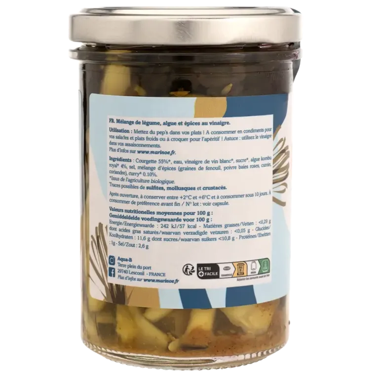 Pickles courgette, kombu royal & curry - Saveurs bretonnes et épicées