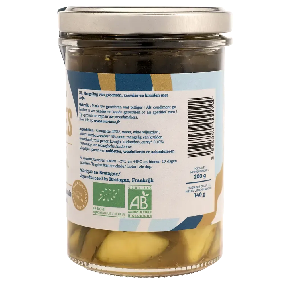 Pickles courgette, kombu royal & curry - Saveurs bretonnes et épicées