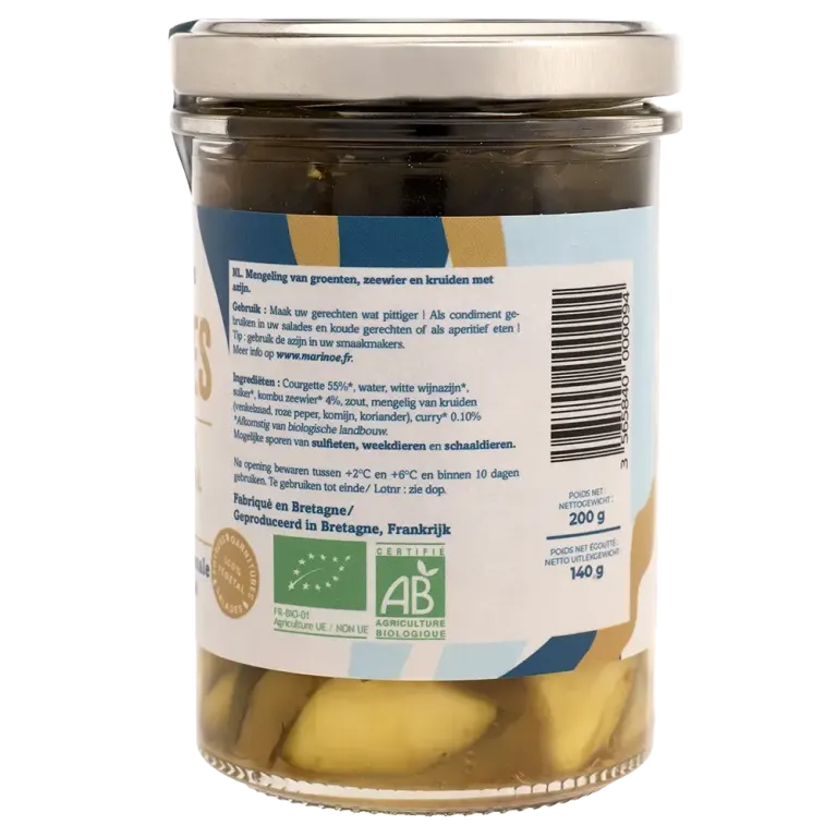 Pickles courgette, kombu royal & curry - Saveurs bretonnes et épicées