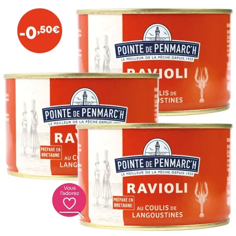 Ravioli au coulis de langoustines - le lot de 3 boîtes de 400 g