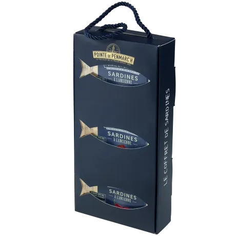 Coffret cordelette de 6 boîtes de sardines à l'ancienne