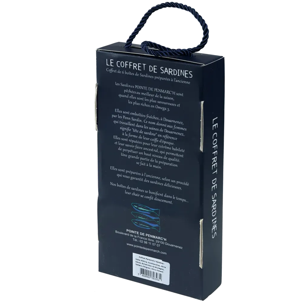 Coffret cordelette de 6 boîtes de sardines à l'ancienne