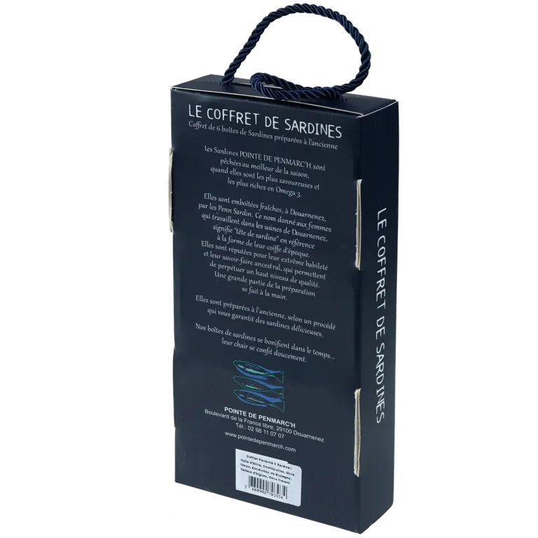Coffret cordelette de 6 boîtes de sardines à l'ancienne