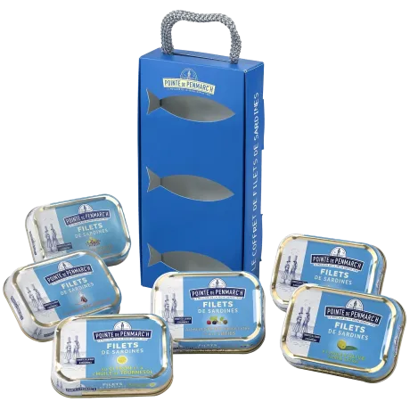 Coffret cordelette de 6 boîtes de filets de sardines