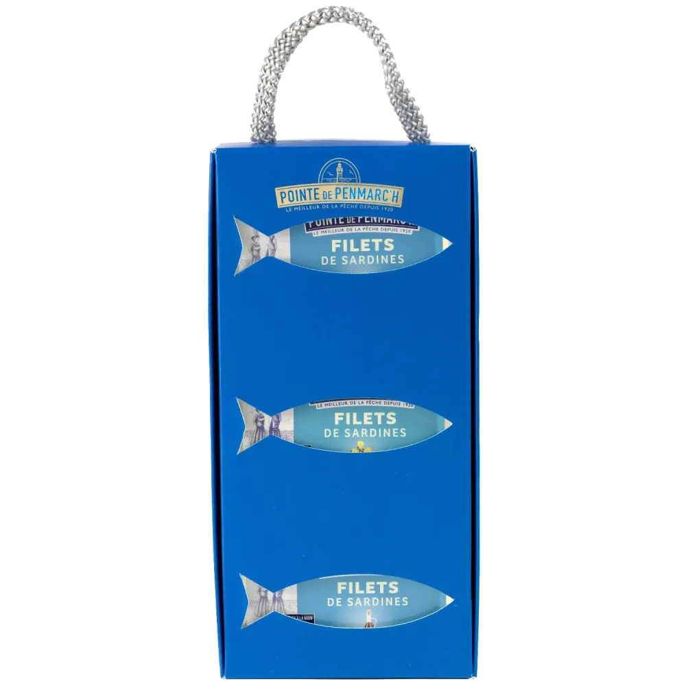 Coffret cordelette de 6 boîtes de filets de sardines