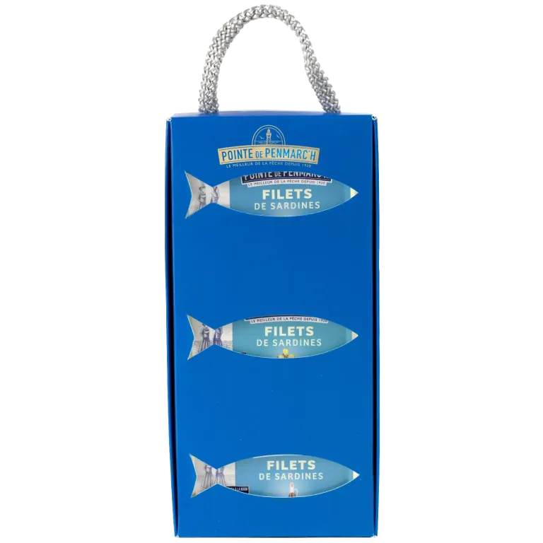 Coffret cordelette de 6 boîtes de filets de sardines