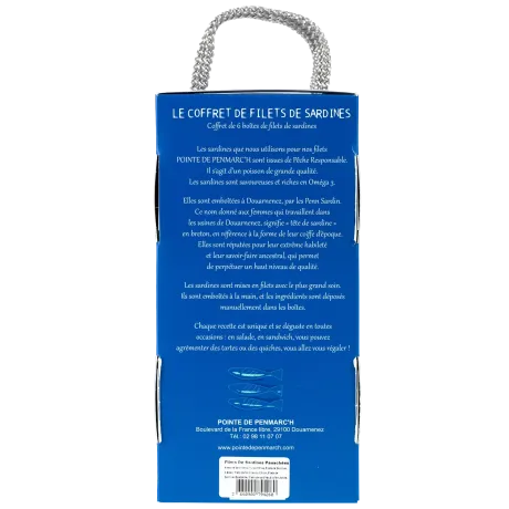 Coffret cordelette de 6 boîtes de filets de sardines