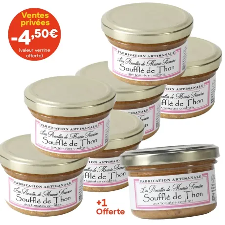Soufflé de thon aux tomates confites - le lot de 7 verrines de 85 g