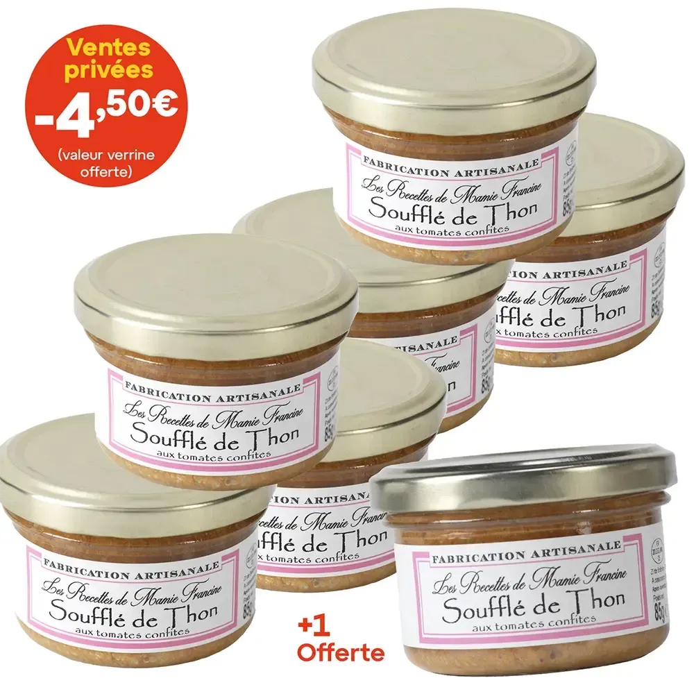 Soufflé de thon aux tomates confites - le lot de 7 verrines de 85 g