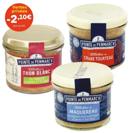 Assortiment de rillettes poissons et crustacés