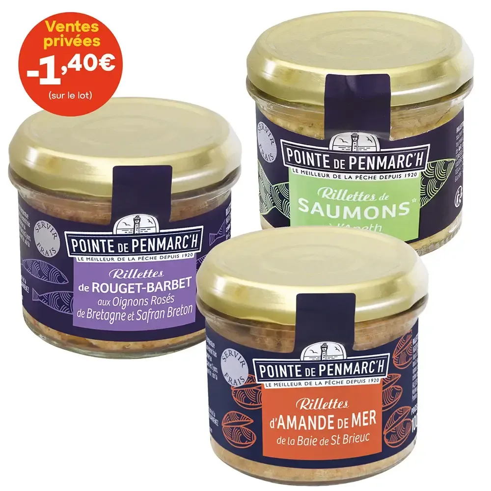 Assortiment de rillettes poissons et coquillages
