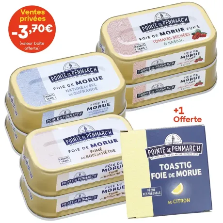 Assortiment de foies de morue