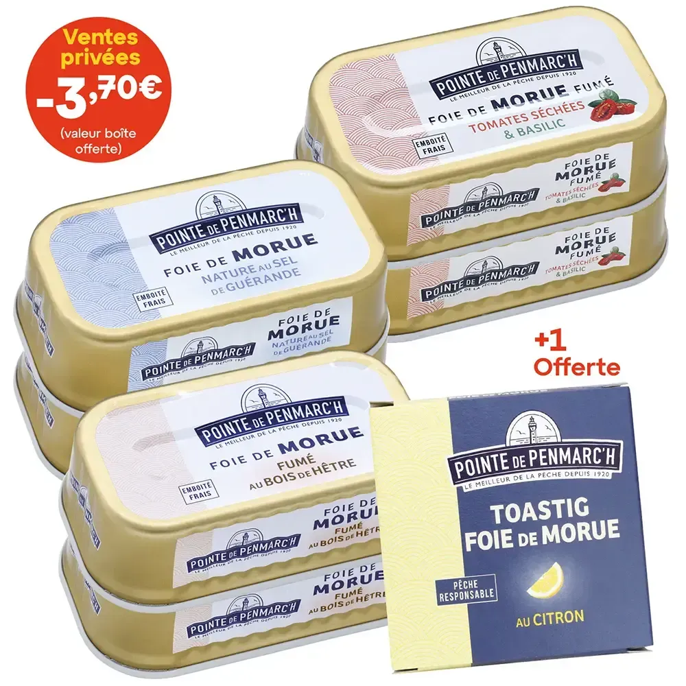 Assortiment de foies de morue