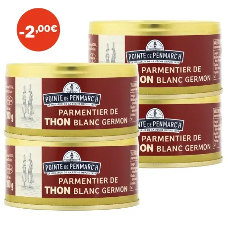 Parmentier de thon blanc germon - le lot de 4 boîtes de 200 g