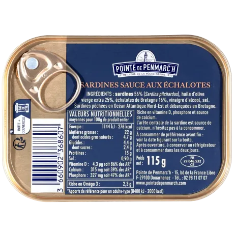 Sardines à l'ancienne aux échalotes de Bretagne - le lot de 7 boîtes de 115 g