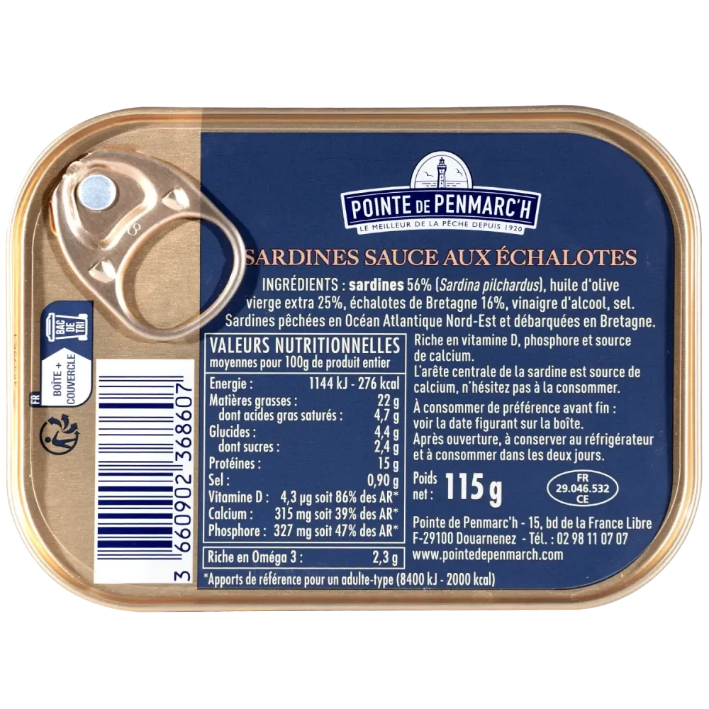 Sardines à l'ancienne aux échalotes de Bretagne - le lot de 7 boîtes de 115 g